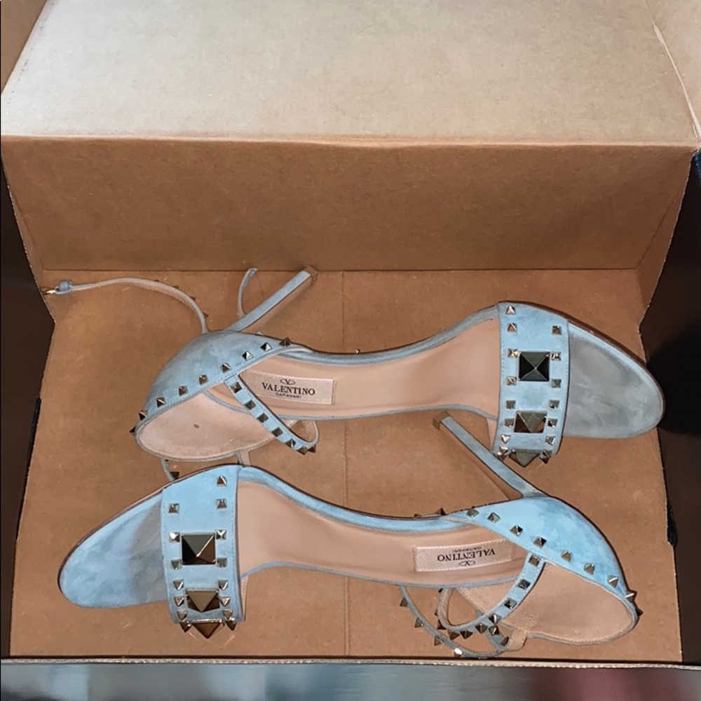 Valentino blue sude sandal heels